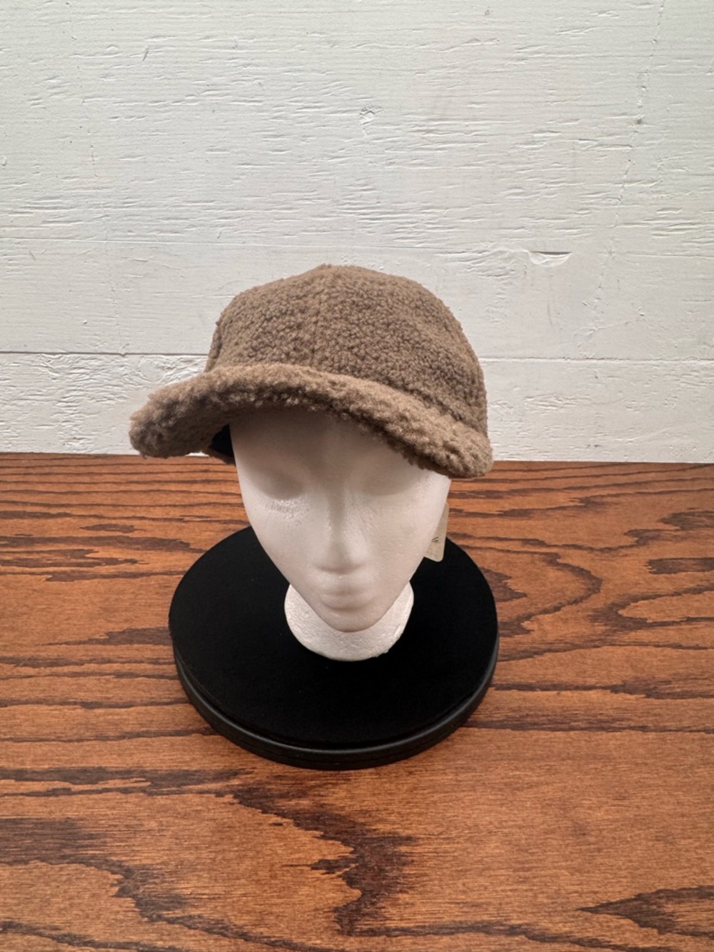Free People Teddy Fleece Cap Hat Brown Adjustable Strap OS Cozy